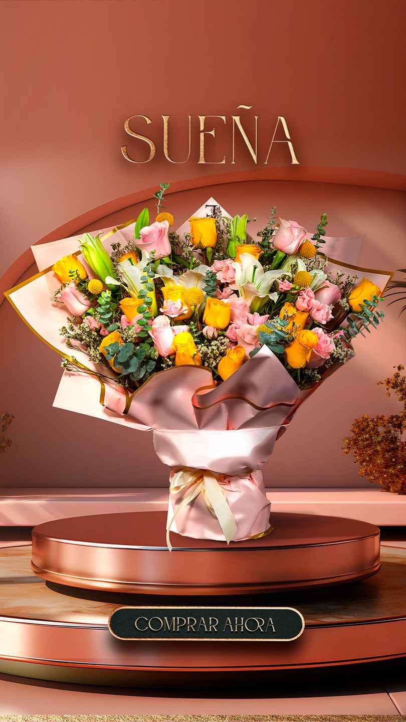 Ramo de flores, lirios y rosas